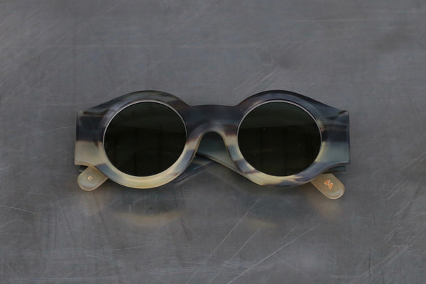 Rigards x UMA WANG joint RG00UW16 series horn wire cutting handmade glasses RG-RG00UW16-MNKSLP camouflage frame dark green lens